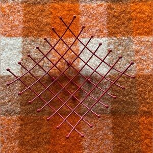 IKEA 90s Vintage Red Metal Wire Fruit Basket Post Modern